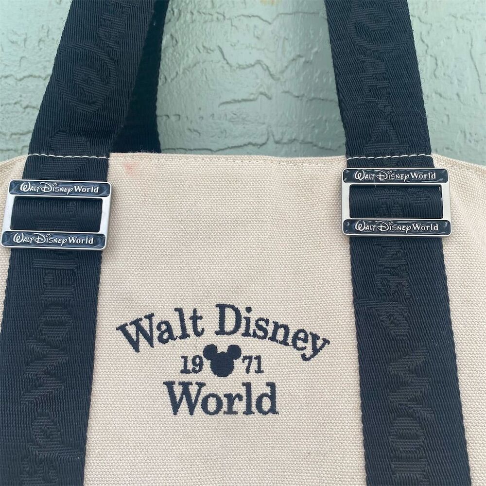 Disney Walt Disney World 1971 Large Canvas Tote Bag Beige - Picture 4 of 14